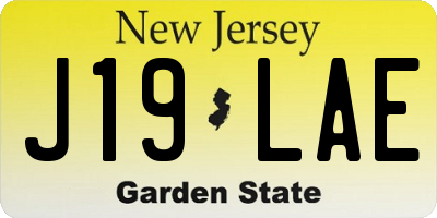 NJ license plate J19LAE