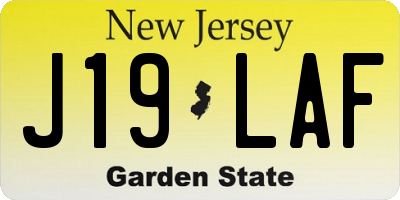 NJ license plate J19LAF