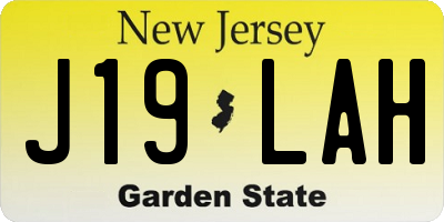NJ license plate J19LAH