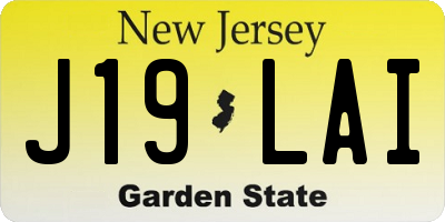 NJ license plate J19LAI