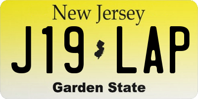 NJ license plate J19LAP