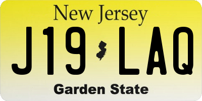 NJ license plate J19LAQ
