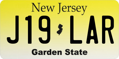NJ license plate J19LAR