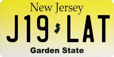 NJ license plate J19LAT