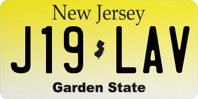 NJ license plate J19LAV