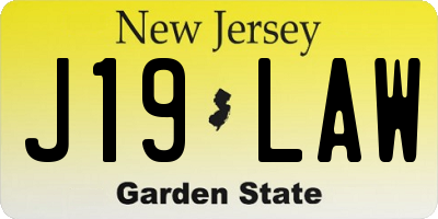 NJ license plate J19LAW