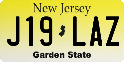 NJ license plate J19LAZ
