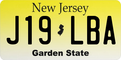NJ license plate J19LBA