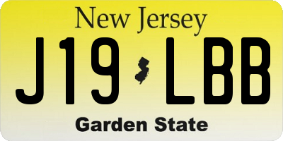 NJ license plate J19LBB