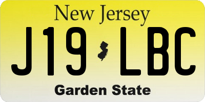 NJ license plate J19LBC