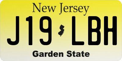 NJ license plate J19LBH