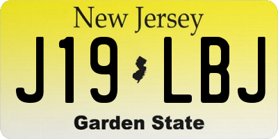 NJ license plate J19LBJ