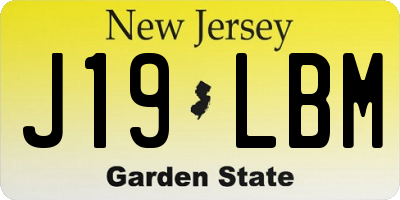 NJ license plate J19LBM