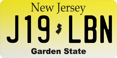 NJ license plate J19LBN