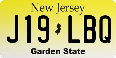 NJ license plate J19LBQ