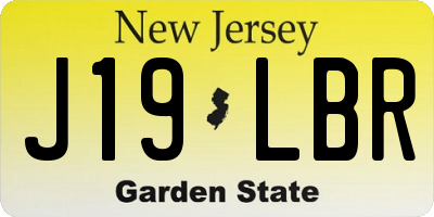 NJ license plate J19LBR