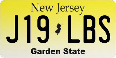 NJ license plate J19LBS