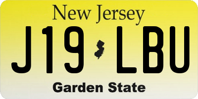 NJ license plate J19LBU