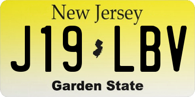 NJ license plate J19LBV