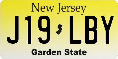 NJ license plate J19LBY