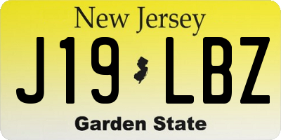NJ license plate J19LBZ