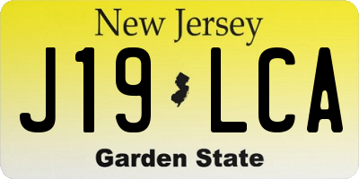 NJ license plate J19LCA