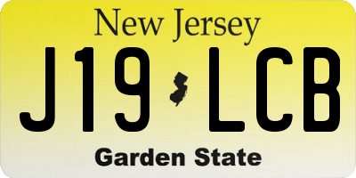 NJ license plate J19LCB