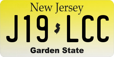 NJ license plate J19LCC