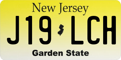 NJ license plate J19LCH