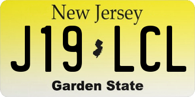 NJ license plate J19LCL