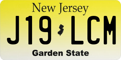 NJ license plate J19LCM