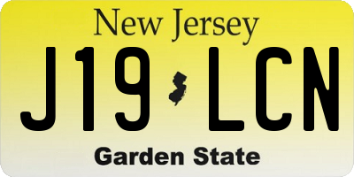 NJ license plate J19LCN