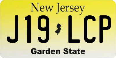 NJ license plate J19LCP
