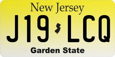 NJ license plate J19LCQ