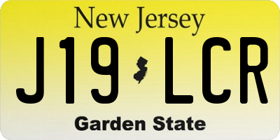 NJ license plate J19LCR