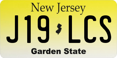 NJ license plate J19LCS
