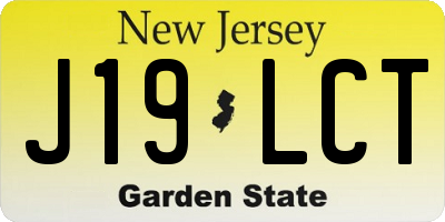 NJ license plate J19LCT