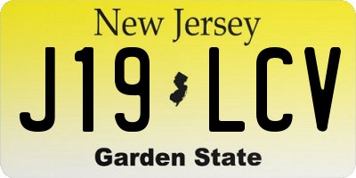 NJ license plate J19LCV