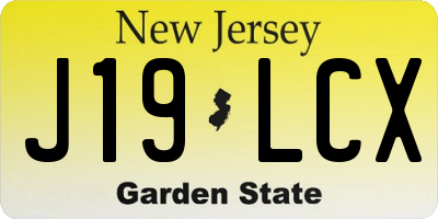 NJ license plate J19LCX