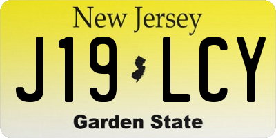 NJ license plate J19LCY