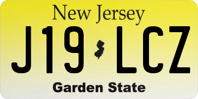 NJ license plate J19LCZ