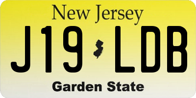 NJ license plate J19LDB