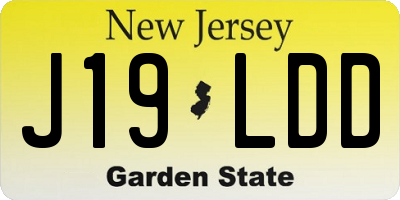 NJ license plate J19LDD