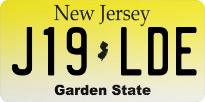 NJ license plate J19LDE