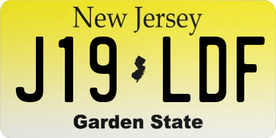 NJ license plate J19LDF