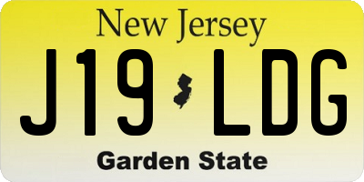 NJ license plate J19LDG