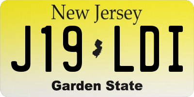 NJ license plate J19LDI