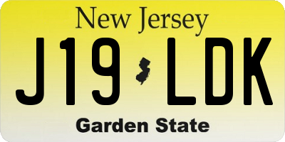NJ license plate J19LDK