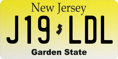 NJ license plate J19LDL