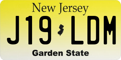 NJ license plate J19LDM